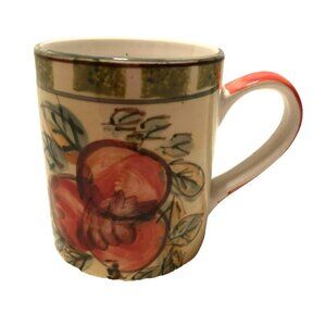 Royal Norfolk Coffee Mug County Cottage Prairie Peaches Fruit Design 4" Tall